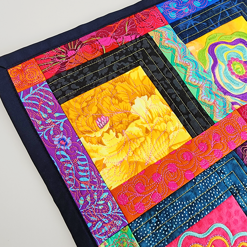 Floral Shadow Box Quilt 4x4 5x5 6x6 7x7