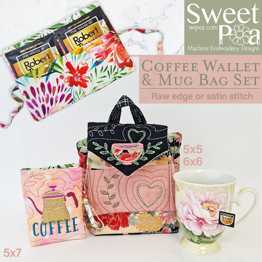 Wallet & Mug Bag Set - Sweet Pea Australia In the hoop machine embroidery designs. in the hoop project, in the hoop embroidery designs, craft in the hoop project, diy in the hoop project, diy craft in the hoop project, in the hoop embroidery patterns, design in the hoop patterns, embroidery designs for in the hoop embroidery projects, best in the hoop machine embroidery designs perfect for all hoops and embroidery machines