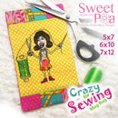 Crazy for sewing mugrug 5x7 6x10 7x12 - Sweet Pea