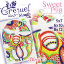 BOM Block of the month Crewel quilt block 3 - Sweet Pea