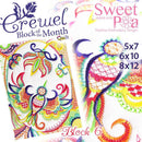 BOM Block of the month Crewel quilt block 6 - Sweet Pea