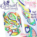 BOM Block of the month Crewel quilt block 7 - Sweet Pea
