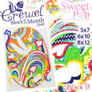 BOM Block of the month Crewel quilt block 9 - Sweet Pea