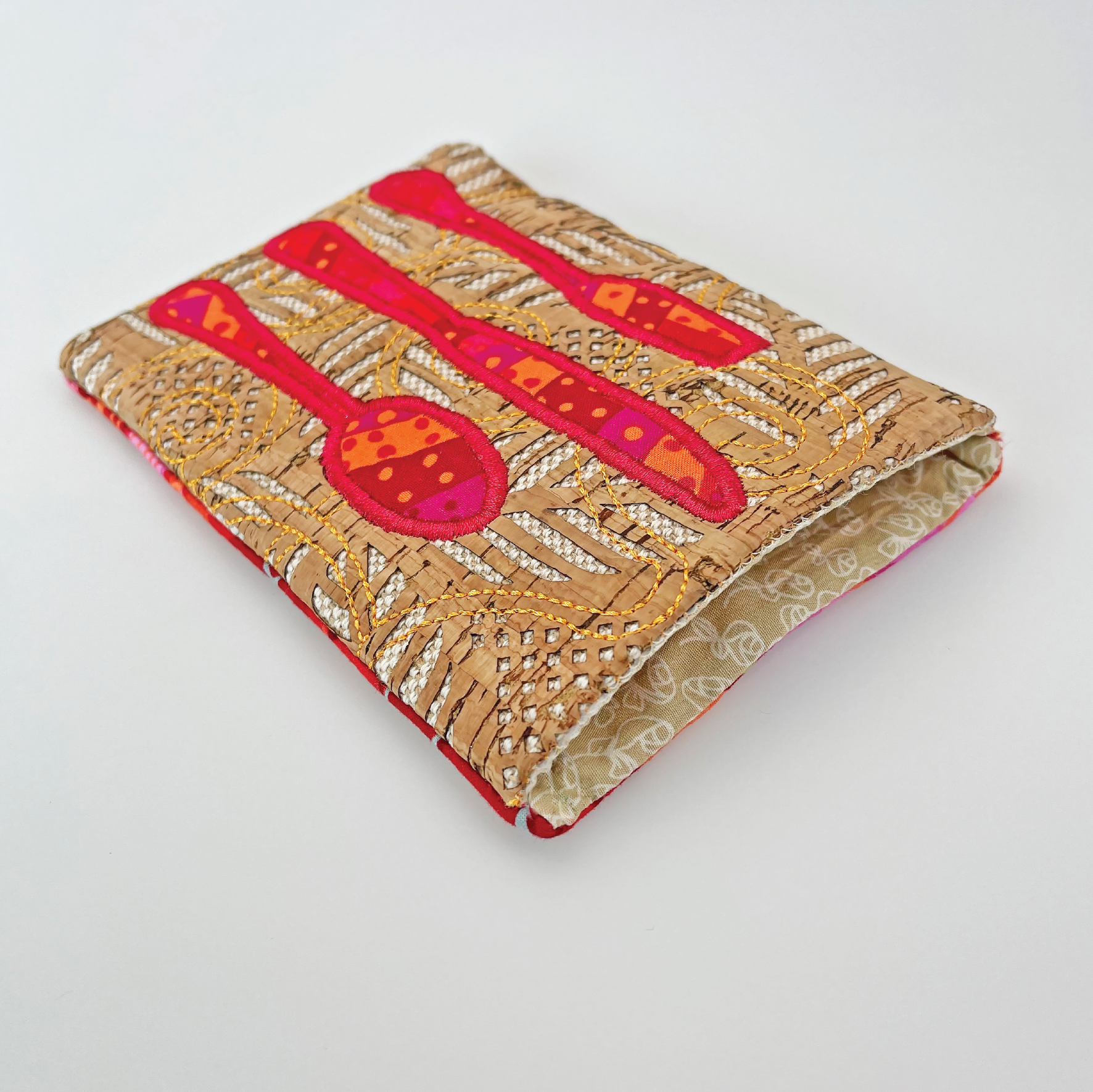 Cutlery pocket pouch in the hoop machine embroidery design ITH