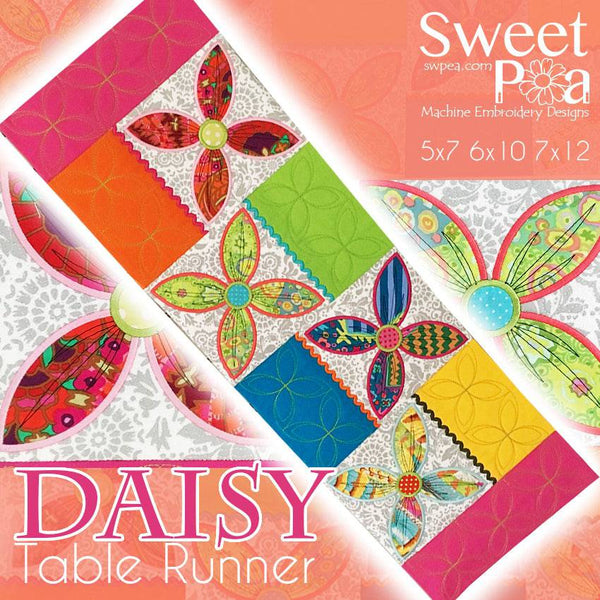 Daisy Table Runner 5x7 6x10 7x12 - Sweet Pea