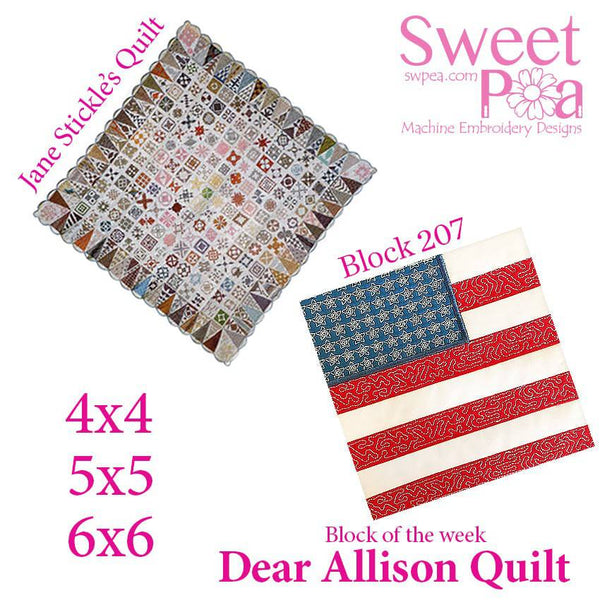 Dear Allison quilt block 207 in the 4x4 5x5 6x6 - Sweet Pea