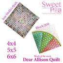 Dear Allison quilt block 209 in the 4x4 5x5 6x6 - Sweet Pea