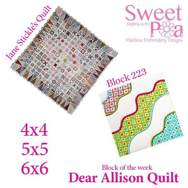 Dear Allison quilt block 223 in the 4x4 5x5 6x6 - Sweet Pea