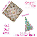 Dear Allison quilt block 103 and bonus border block 102 in the 4x4 5x5 6x6 hoop machine embroidery design - Sweet Pea