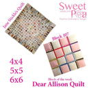 Dear Allison quilt block 107 in the 4x4 5x5 6x6 hoop machine embroidery design - Sweet Pea