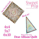Dear Allison quilt block 166 and BONUS border block 167 in the 4x4 5x5 6x6 hoop machine embroidery design - Sweet Pea