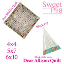 Dear Allison quilt block 176 and BONUS border block 177 in the 4x4 5x5 6x6 - Sweet Pea