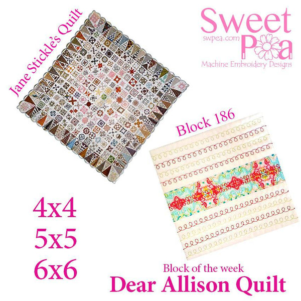 Dear Allison quilt block 186 in the 4x4 5x5 6x6 - Sweet Pea