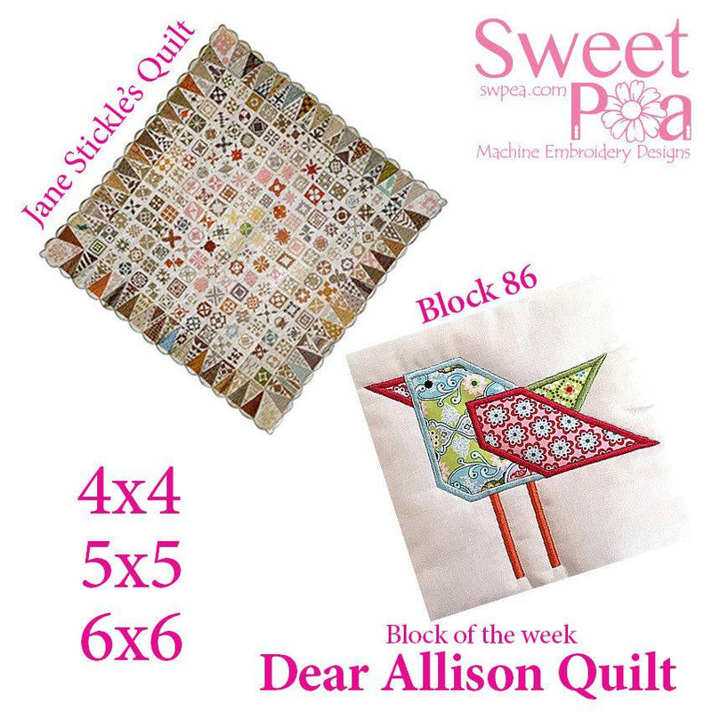 Dear Allison block 86 - Sweet Pea
