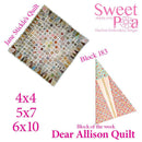 Dear Allison quilt block 182 and BONUS border block 183 in the 4x4 5x5 6x6 - Sweet Pea