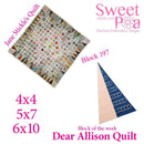 Dear Allison quilt block 196 and BONUS border block 197 in the 4x4 5x5 6x6 - Sweet Pea