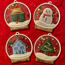 Snow Globe Ornaments 4x4 - Sweet Pea In The Hoop Machine Embroidery Design