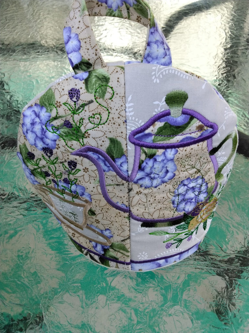 Tea Cosy 5x7 6x10 8x12 - Sweet Pea In The Hoop Machine Embroidery Design
