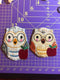 Charity Wise owl mugrug 4x4 5x5 6x6 7x7 - Sweet Pea