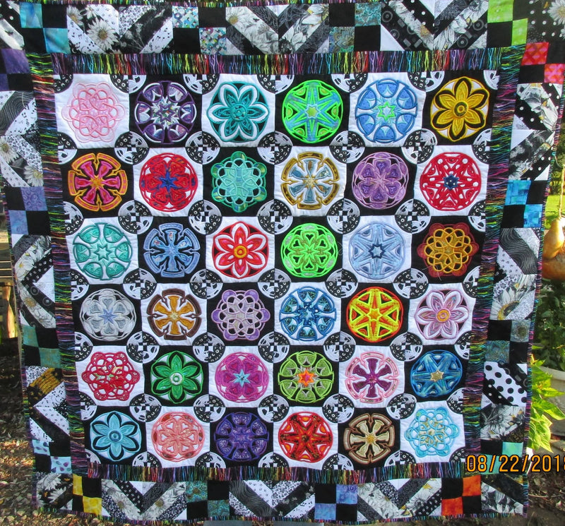 Mandala Slice Quilt 4x4 5x5 6x6 and 7x7 - Sweet Pea