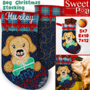 Dog Christmas Stocking 5x7 6x10 7x12 - Sweet Pea