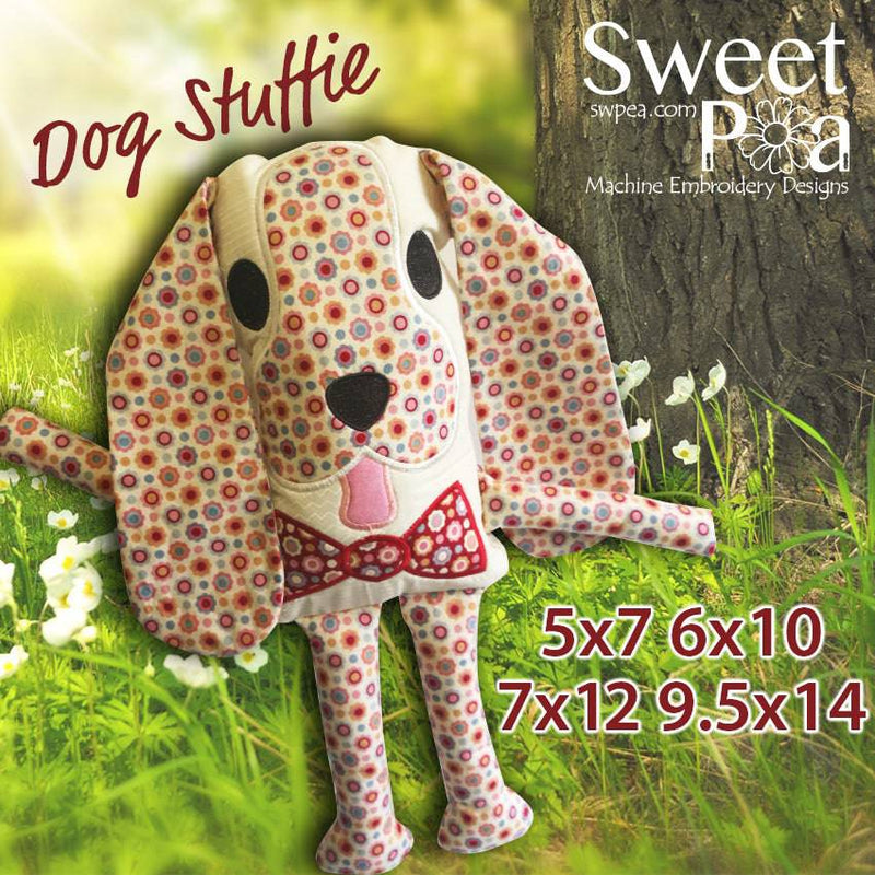 Embroidery Design ITH - Patch The Dog Stuffie Stuffed Toy - Sweet Pea