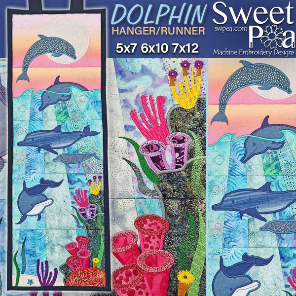 Dolphin Hanger or Runner 5x7 6x10 7x12 - Sweet Pea