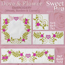 Dove & Flower Embroidery (Wreath, Borders & Corners) | Sweet Pea.