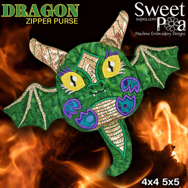 Embroidery Ideas - Dragon Zipper Purse