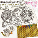 Dragon Pen Wrap 6x10 8x12 and 9.5x14 - Sweet Pea