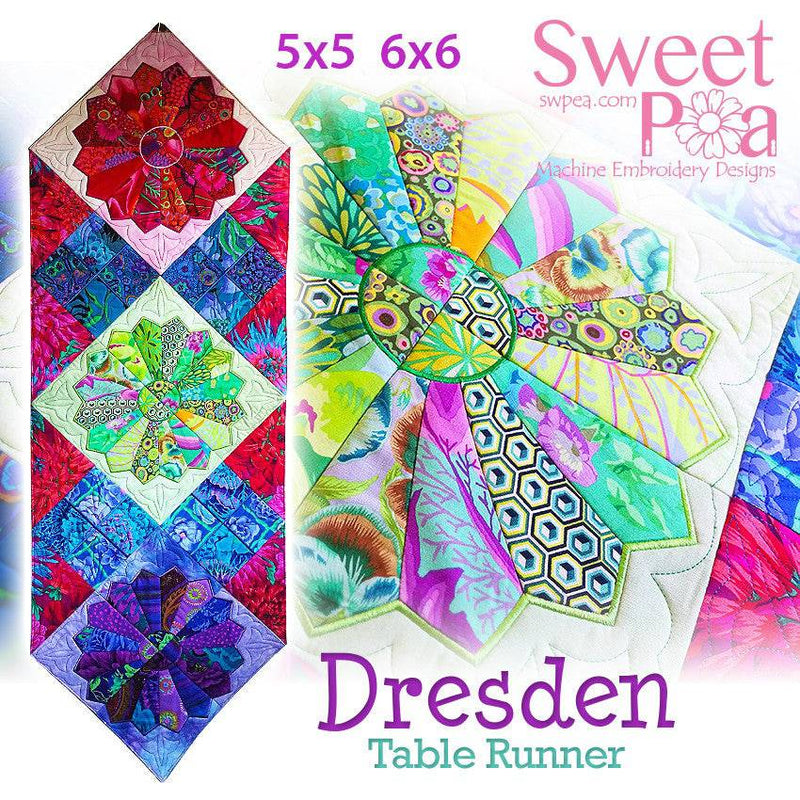 Dresden table runner 5x5 6x6 - Sweet Pea