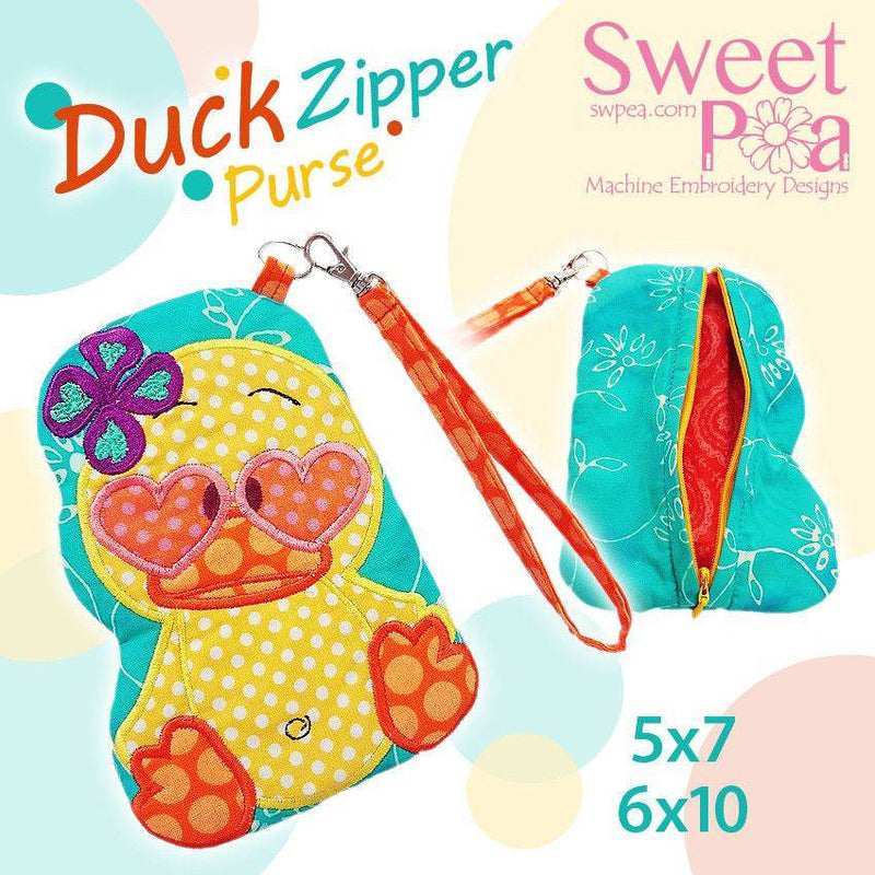 Unicef Charity Duck Zipper Purse 5x7 and 6x10 - Sweet Pea
