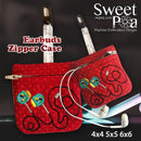 Earbuds zipper purse 4x4 5x5 and 6x6 - Sweet Pea