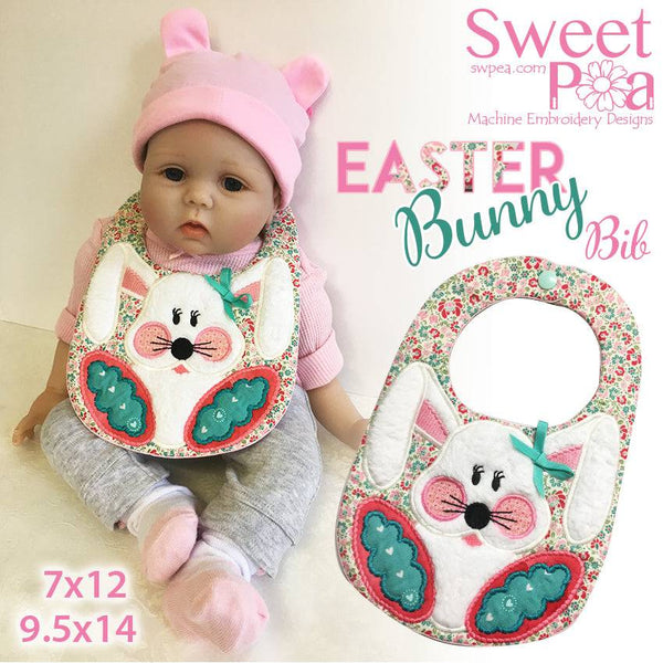 Easter Bunny Bib 7x12 9.5x14 - Sweet Pea