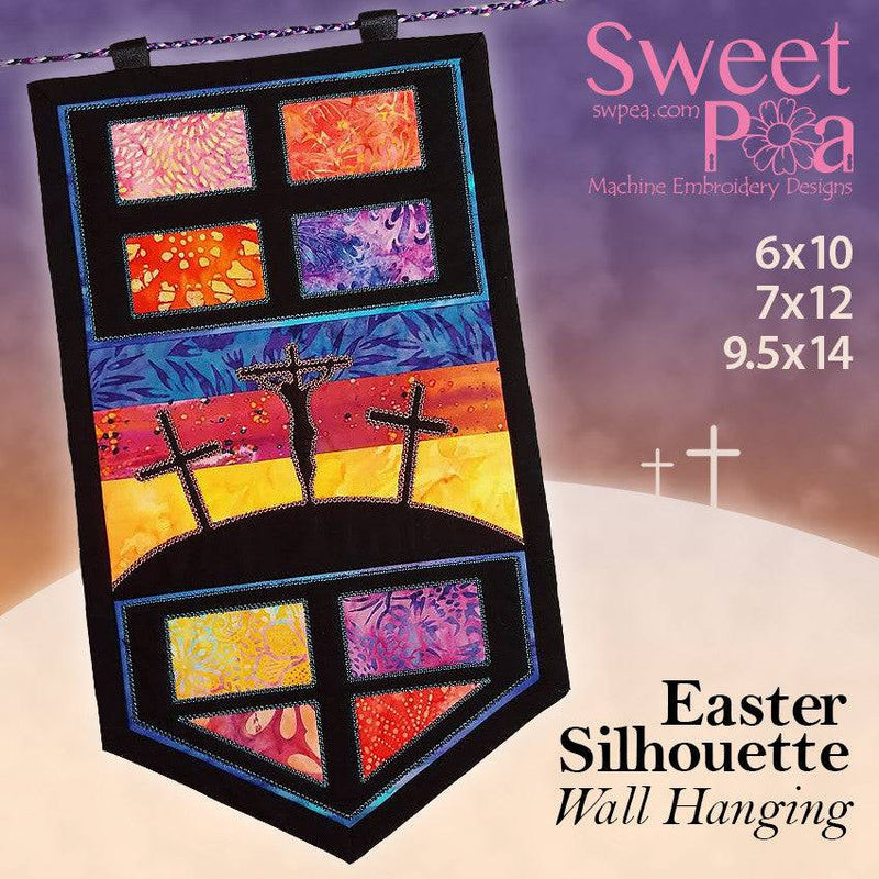 Easter silhouette table runner or wall hanging 6x10 7x12 9.5x14 - Sweet Pea