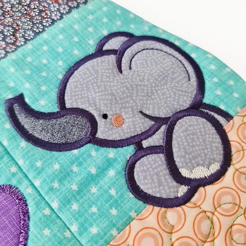 Elephant with Balloons Baby Bib 5x7 - Sweet Pea Australia In the hoop machine embroidery designs. in the hoop project, in the hoop embroidery designs, craft in the hoop project, diy in the hoop project, diy craft in the hoop project, in the hoop embroidery patterns, design in the hoop patterns, embroidery designs for in the hoop embroidery projects, best in the hoop machine embroidery designs perfect for all hoops and embroidery machines