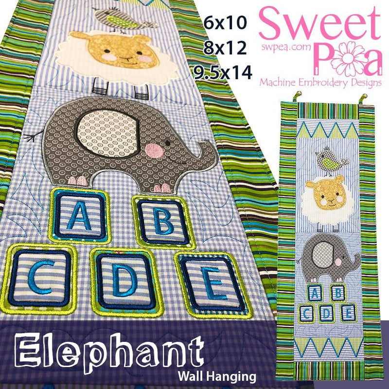 Elephant Wall Hanging 6x10 8x12 9.5x14 - Sweet Pea