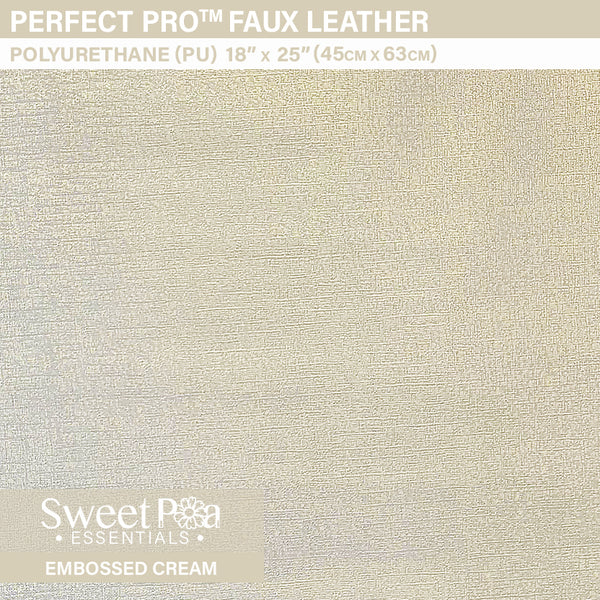 Perfect Pro™ Faux Leather - Embossed Cream 0.8mm | Sweet Pea.
