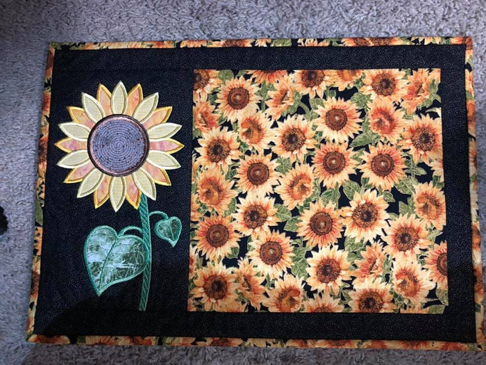 Machine Embroidery Projects - Sunflower Flower Block Add-on