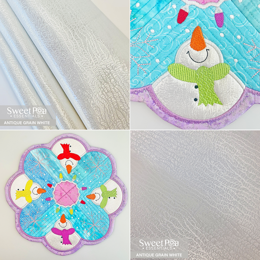 Snowman Table Centre 4x4 5x5 6x6 7x7 In the hoop machine embroidery designs