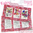 Fairy Table Runner Colouring-In 6x10 7x12 9.5x14 PLUS Redwork 5x7 - Sweet Pea
