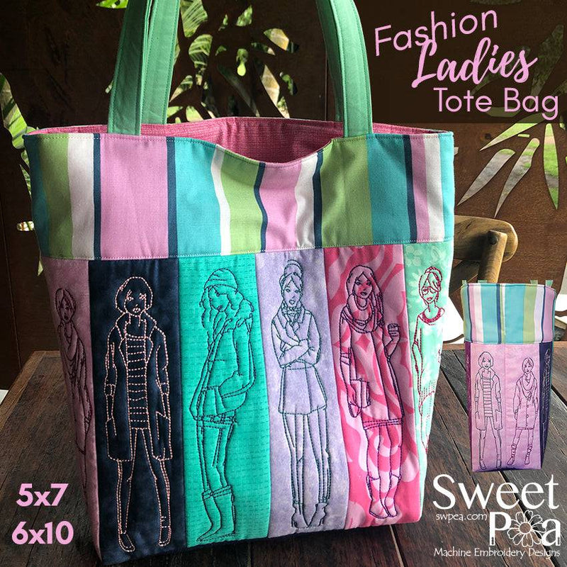 Fashion Ladies tote bag 5x7 6x10 - Sweet Pea