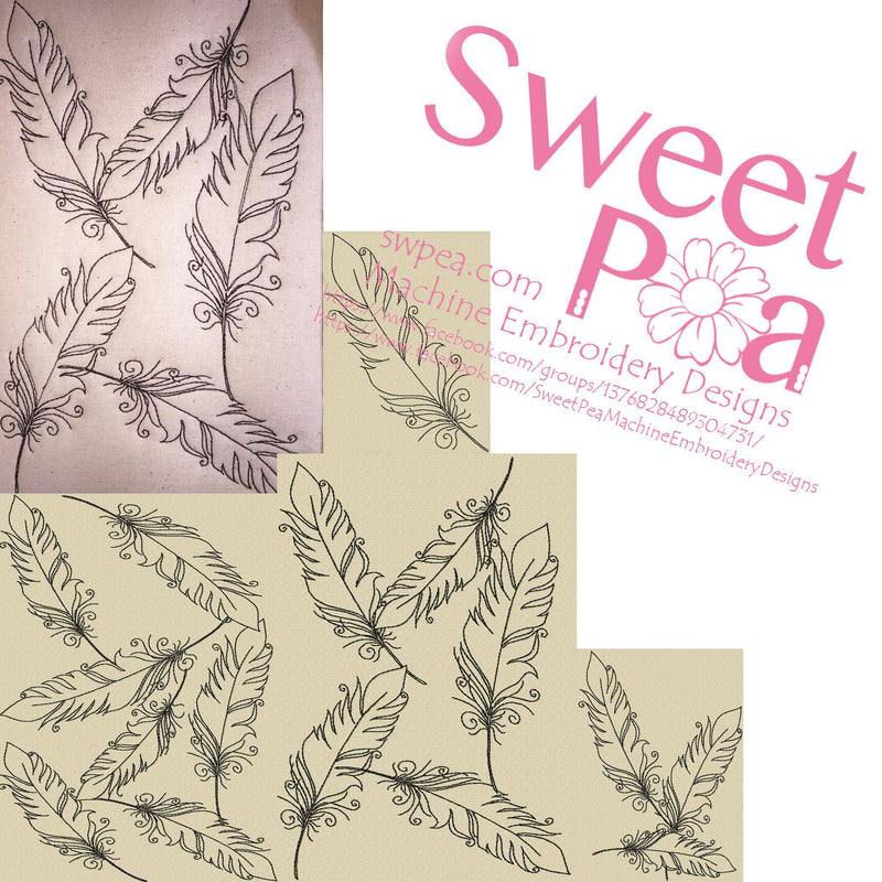 Feathers continuous quilting design - Sweet Pea