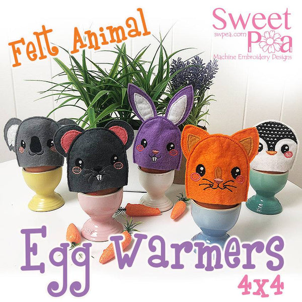 Felt Animal Egg Warmers 4x4 - Sweet Pea