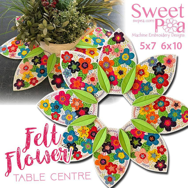 Felt Flower Table Centre 5x7 6x10 - Sweet Pea