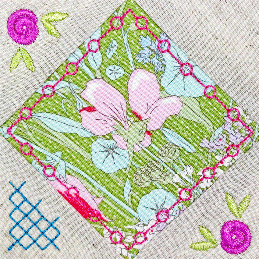 BOM Treasured Notions Quilt - Block 3 - Sweet Pea Australia In the hoop machine embroidery designs. in the hoop project, in the hoop embroidery designs, craft in the hoop project, diy in the hoop project, diy craft in the hoop project, in the hoop embroidery patterns, design in the hoop patterns, embroidery designs for in the hoop embroidery projects, best in the hoop machine embroidery designs perfect for all hoops and embroidery machines