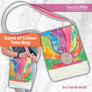 Burst of Colour Tote Bag 5x7 6x10 8x12 - Sweet Pea In The Hoop Machine Embroidery Design