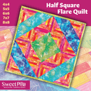 Half Square Flare Quilt 4x4 5x5 6x6 7x7 8x8 - Sweet Pea In The Hoop Machine Embroidery Design