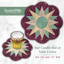 Star Candle Mat or Table Centre 4x4 5x5 6x6 7x7 8x8 - Sweet Pea