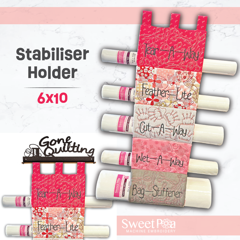 Stabiliser Holder 6x10 - Sweet Pea In The Hoop Machine Embroidery Design